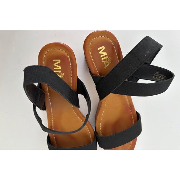 MIA Sandals 10~Fits 9 Chunky Platform Strappy Wooden Heel Retro Boho Cowgirl - Picture 8 of 15